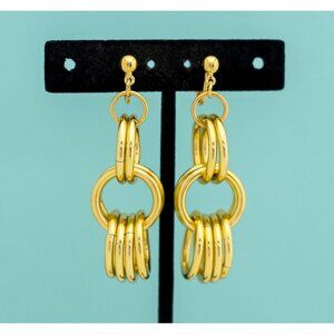 Vintage Long Chain Hoop Earrings by Avon E23